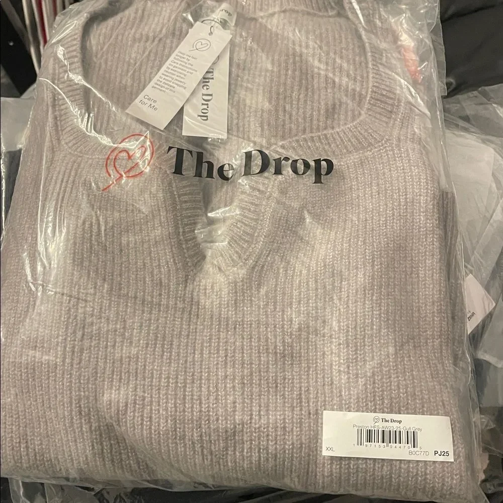 The Drop Women's Preston Ribbed Sweetheart Sweater NWT
